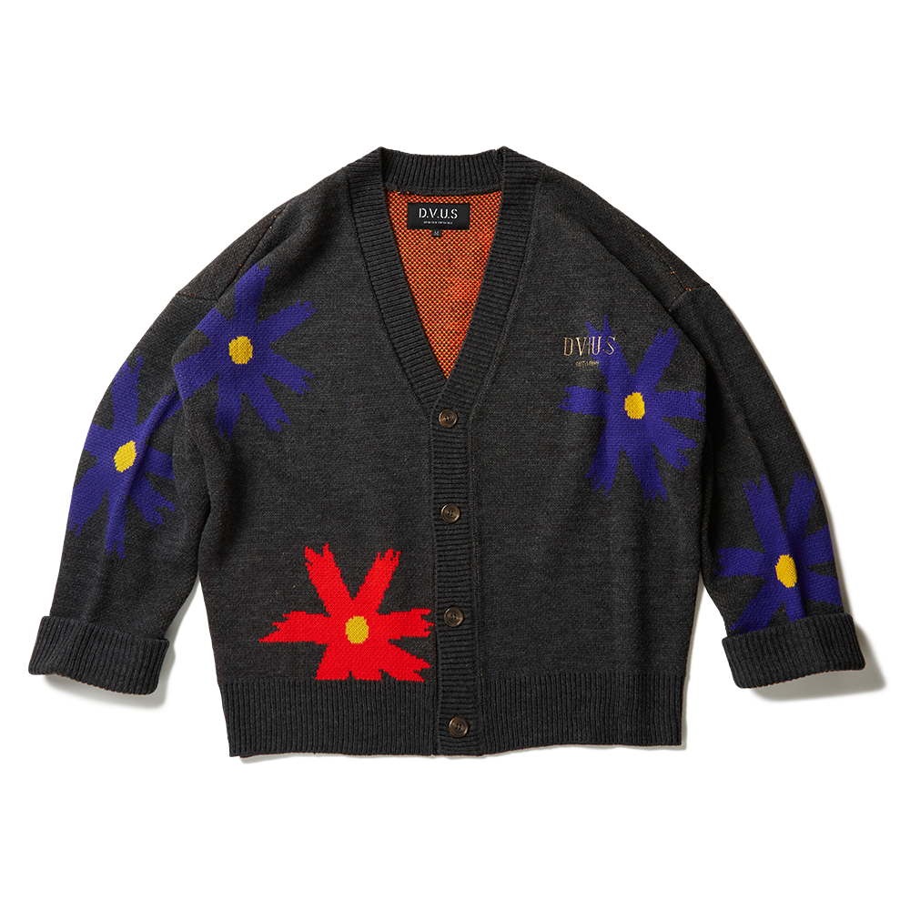 Prickly Flower Cardigan(Charcoal) - Deviluse ONLINE STORE