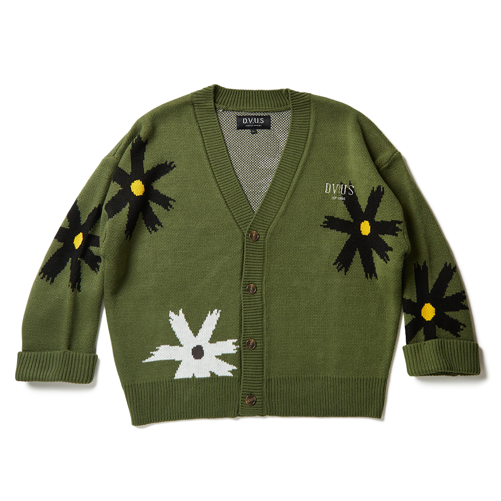 Prickly Flower Cardigan(Olive) - Deviluse ONLINE STORE