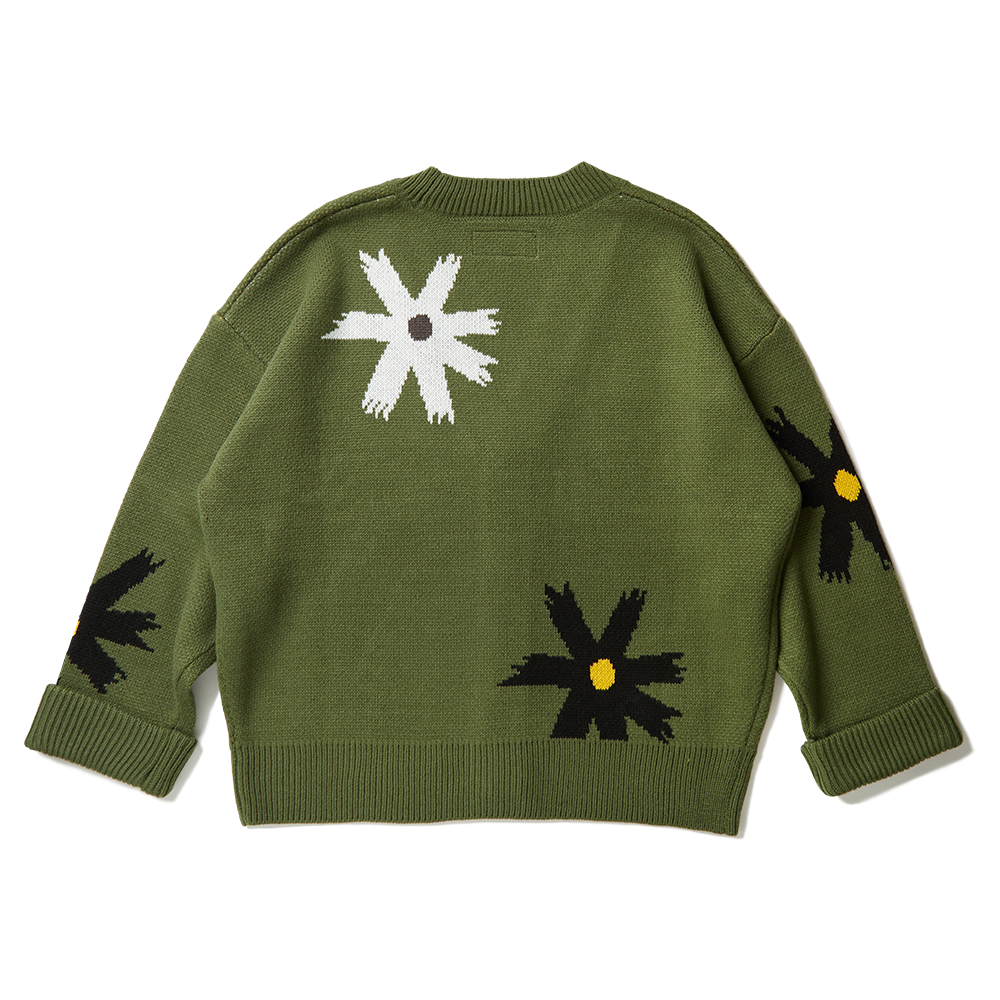 Prickly Flower Cardigan(Olive) - Deviluse ONLINE STORE Prickly Flower Cardigan(Olive) - Deviluse ONLINE STORE