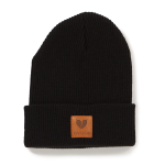 Heartaches Leather Patch Beanie(Black)