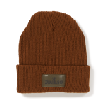 Logo Leather Patch Beanie(Brown)
