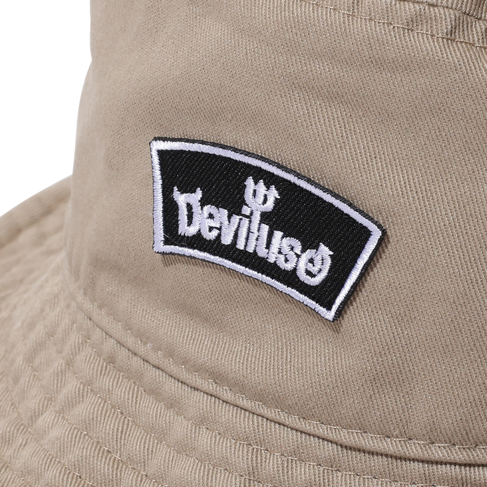 Kids Round Logo Bucket Hat(Khaki) - Deviluse ONLINE STORE