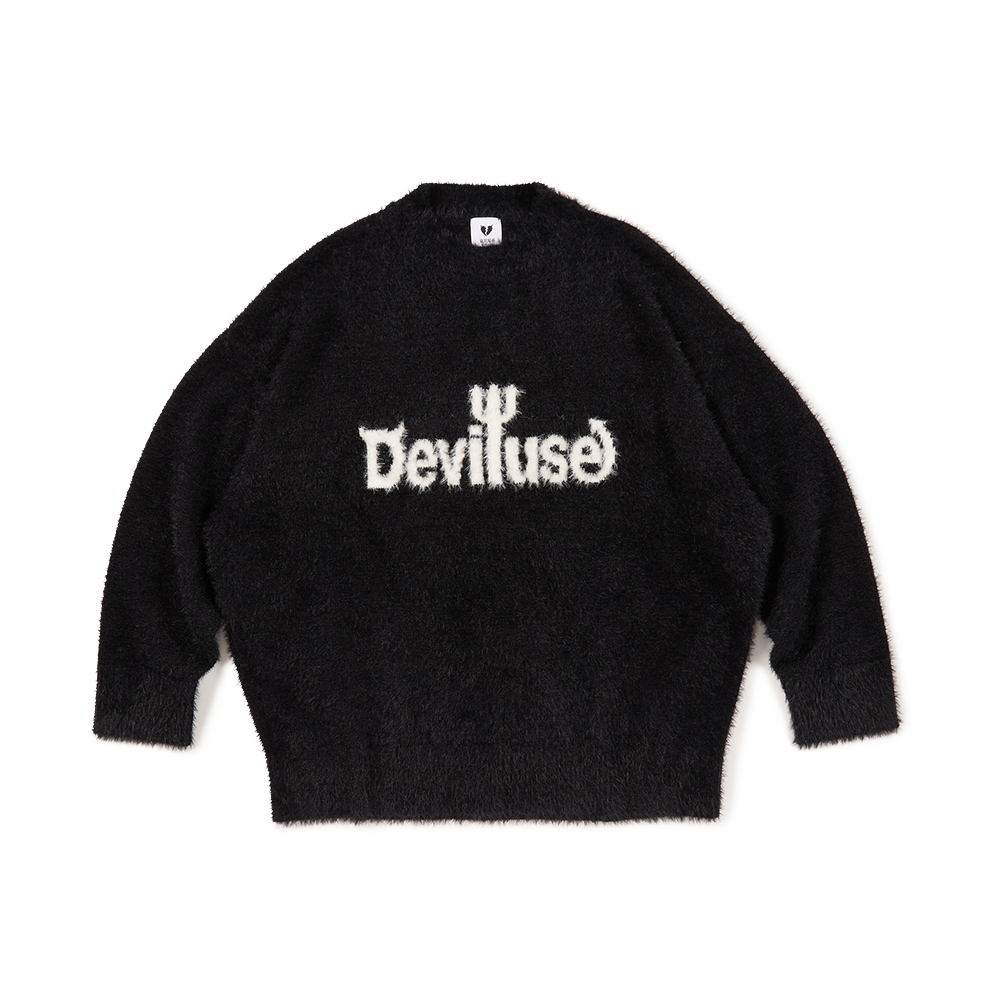 Mohair Logo Knit(Black) - Deviluse ONLINE STORE Mohair Logo Knit(Black) - Deviluse ONLINE STORE