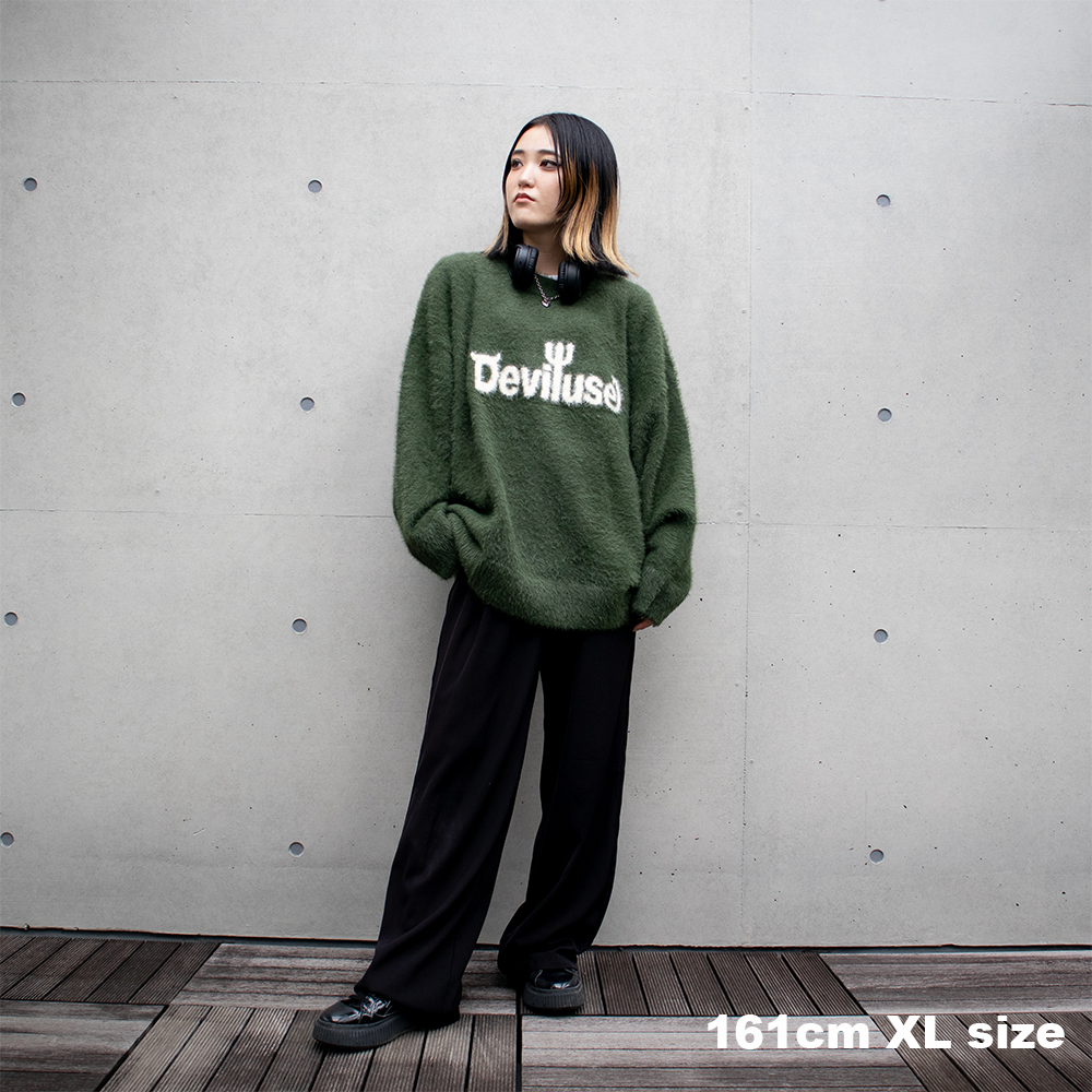 Mohair Logo Knit(Black) - Deviluse ONLINE STORE Mohair Logo Knit(Black) - Deviluse ONLINE STORE