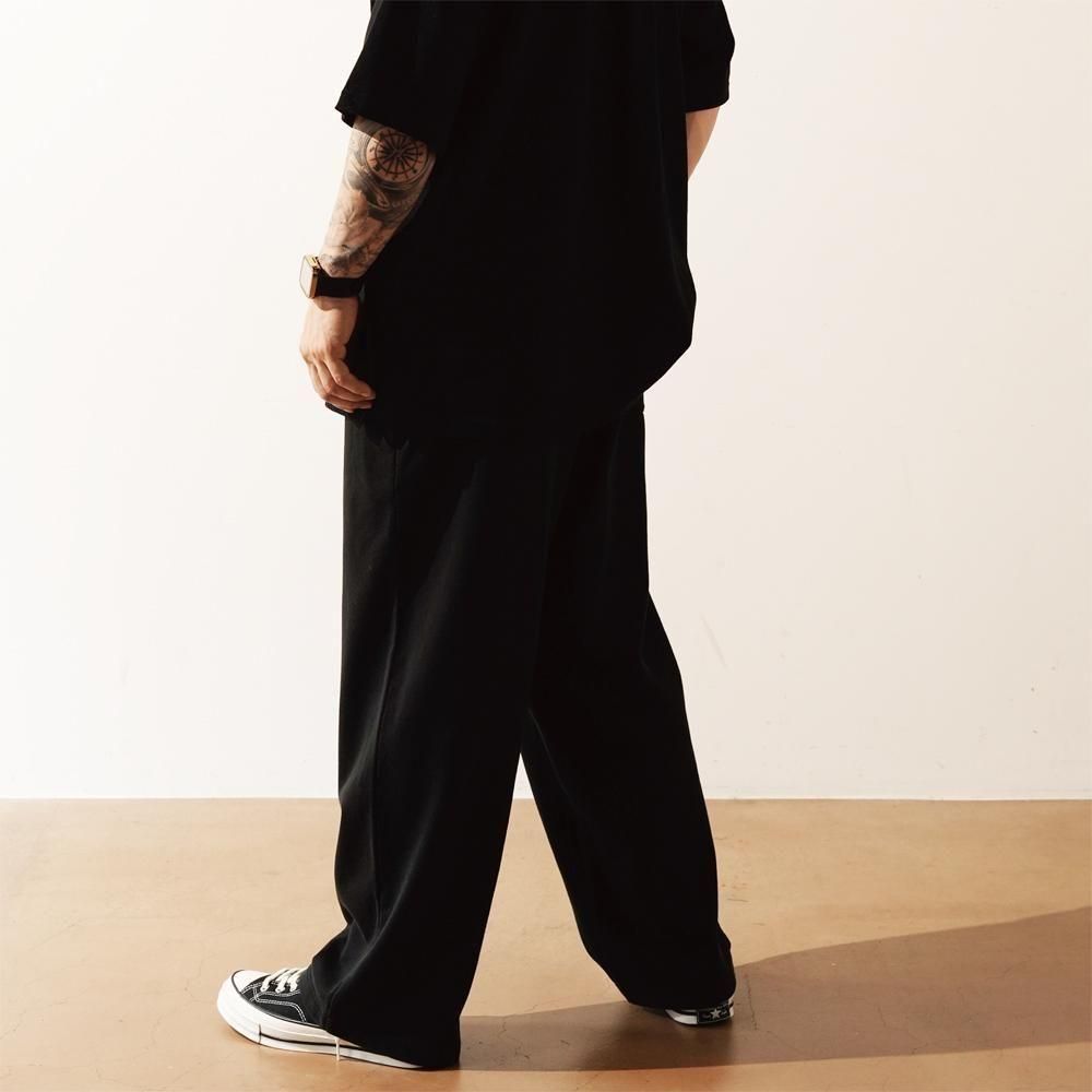 666 Wide Sweat Pants (Washed Black) - Deviluse ONLINE STORE