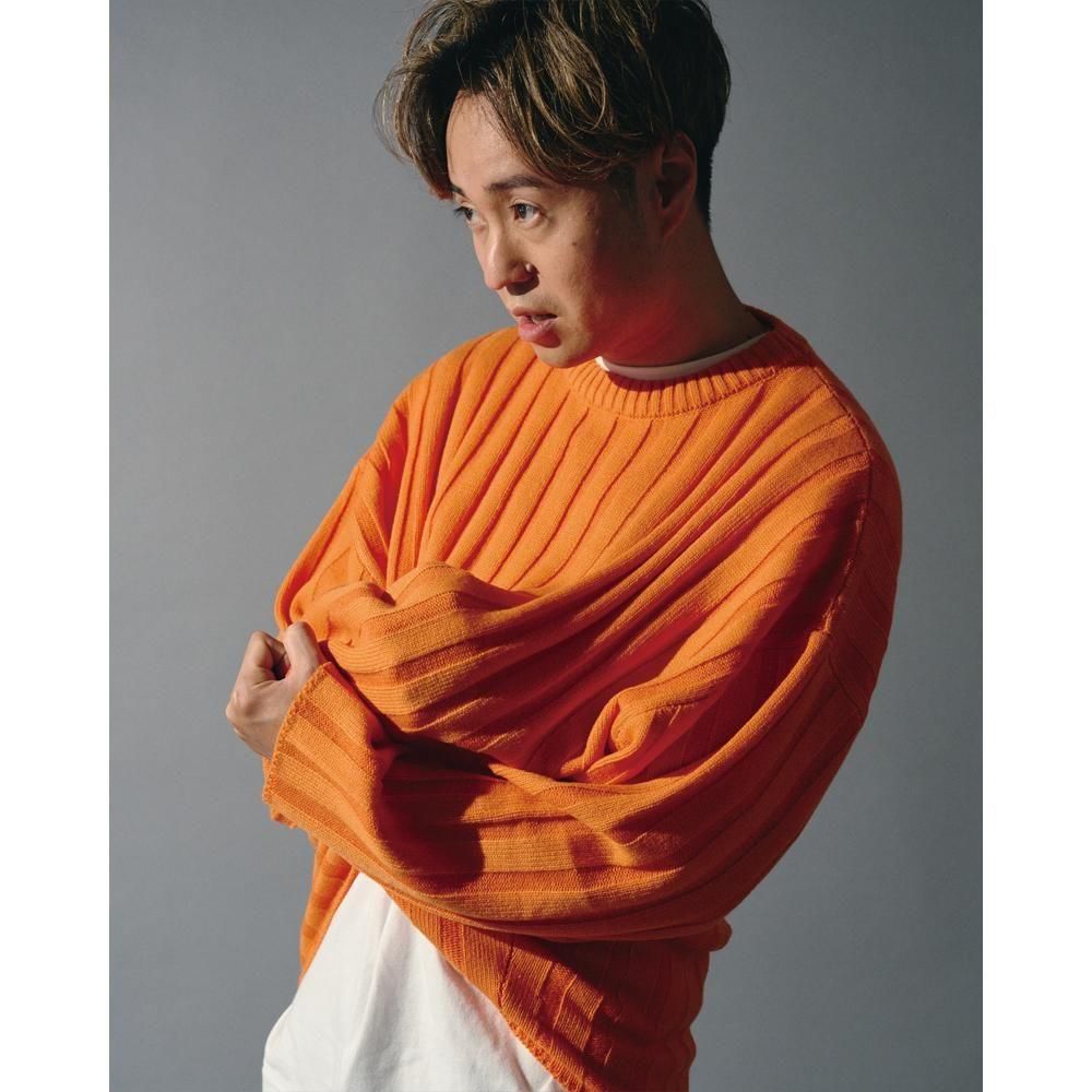 Casablanca ORANGE KNIT オレンジ クルーネックニット カシミヤ クルーネックプルオーバー ニット | TOMORROWLAND (Men
