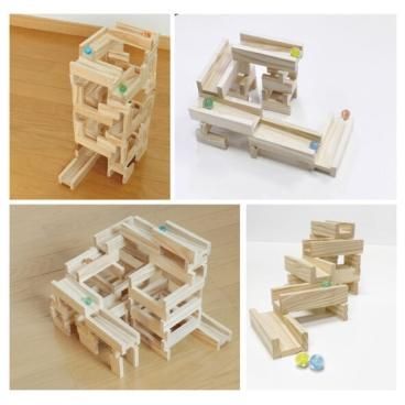 コロカラつみき＆からからつみき54セット（ビー玉付） - 木の