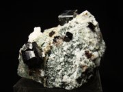 ザギマウンテン産ベスビアナイト＆カルサイト (Vesuvianite & Calcite / Zagi Mountain)