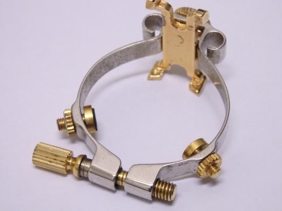 JLV アルトサックスマウスピース用リガチャー プラチナメッキ 【服部