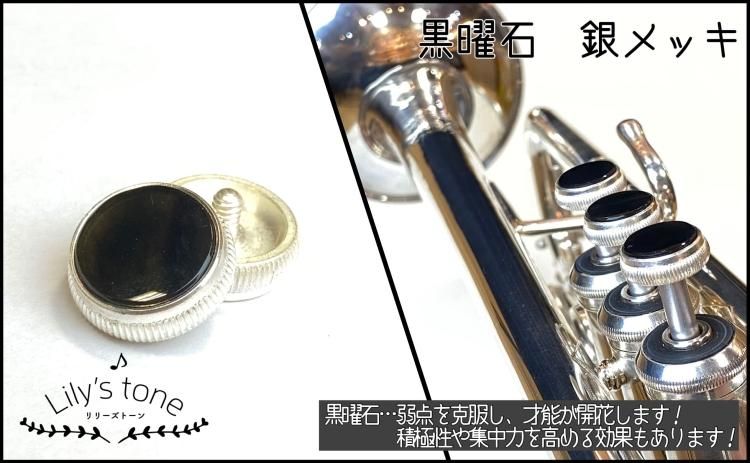 入荷待ち】バック用トランペットピストンボタン 3個×1セット 銀メッキ