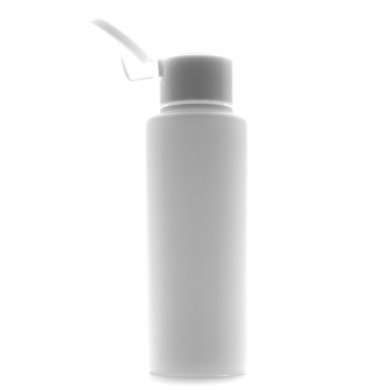 プラスチック容器 100ml PE ストレートボトル [ ボトル：ホワイト ／ ヒンジキャップ：ホワイト ] [ 100個/ロット 送料無料 ]