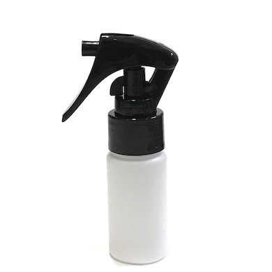 ミニトリガースプレー 30ml PE ストレートボトル [ ボトル：ホワイト／ トリガー：ブラック (スライドロック黒) ]