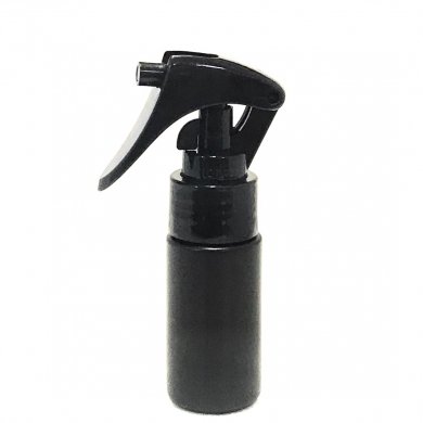 ミニトリガースプレー 30ml PE ストレートボトル [ ボトル：遮光黒 ／ トリガー：ブラック (スライドロック黒) ]