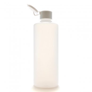 プラスチック容器 300ml PE ストレートボトル [ ボトル：半透明 ／ ヒンジキャップ：ホワイト ] [ 48個/ロット 送料無料 ]