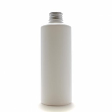 プラスチック容器 300mL PE ホワイト ストレートボトル【アルミキャップ】