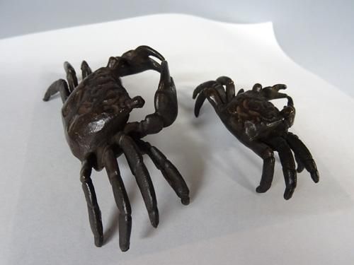 盆栽　置物　添配　飾　蟹 楽天市場】ミニチュア 置物 飾り フィギュア 銅製蝋型 蟹（カニ