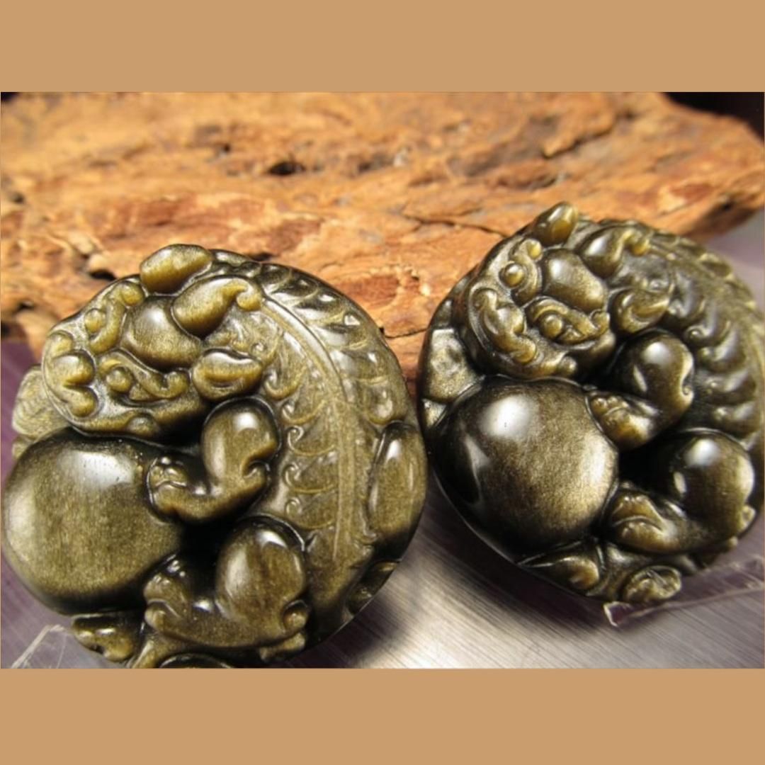 金色に光る-レア国産黒曜石 万物殷富 金運を運んでくる！ゴールデンシャインオブシディアン