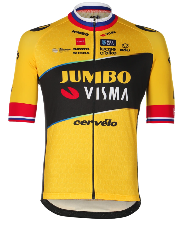 自転車ウェア 2023 Jumbo Visma 半袖ジャージ ログリッチ仕様 - LOHAS 