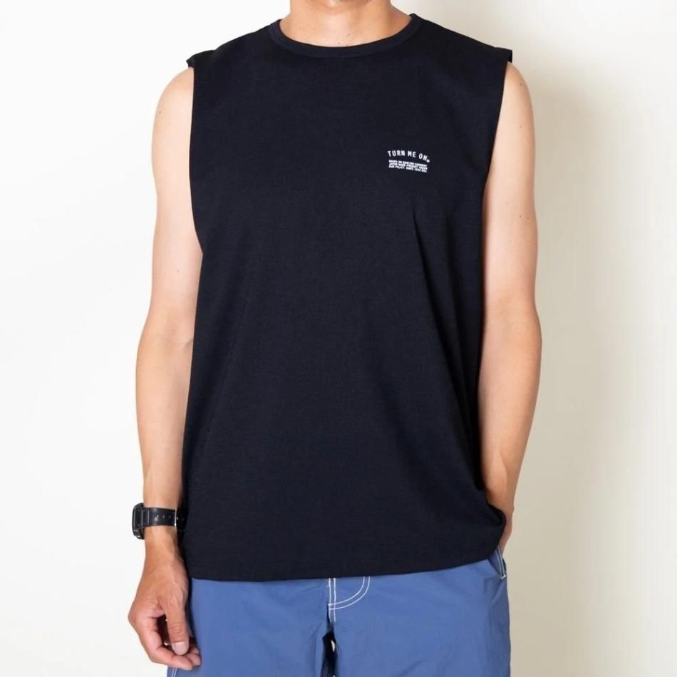 完売品　TURN ME ON 定番ロゴ水陸両用ノースリーブ TEE BLACK TURN ME ON 