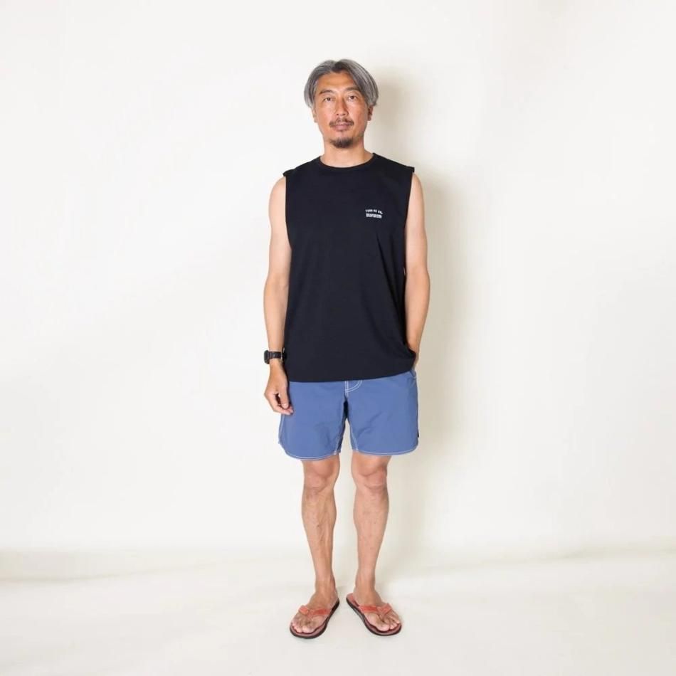 完売品　TURN ME ON 定番ロゴ水陸両用ノースリーブ TEE BLACK TURN ME ON 定番ロゴ水陸両用ノースリーブ TEE BLACK BLUE
