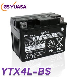 バイク バッテリー YTX4L-BS GS 国産級品質 ユアサ ( YT4L-BS FT4L-BS CTX4L-BS CT4L-BS ) YUASA GSユアサ 送料無料 液入り 充電済み