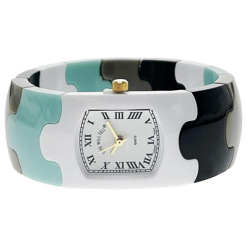 ハンプトンシリーズ #PZ-47 - ホワイト / ベビーブルー マルチ