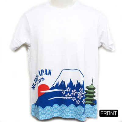 オリジナル和柄Tシャツ/富士山(白)