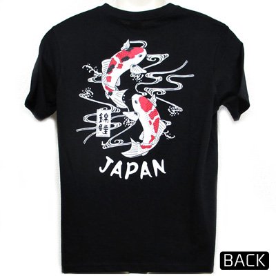 オリジナル和柄Tシャツ/鯉(黒)