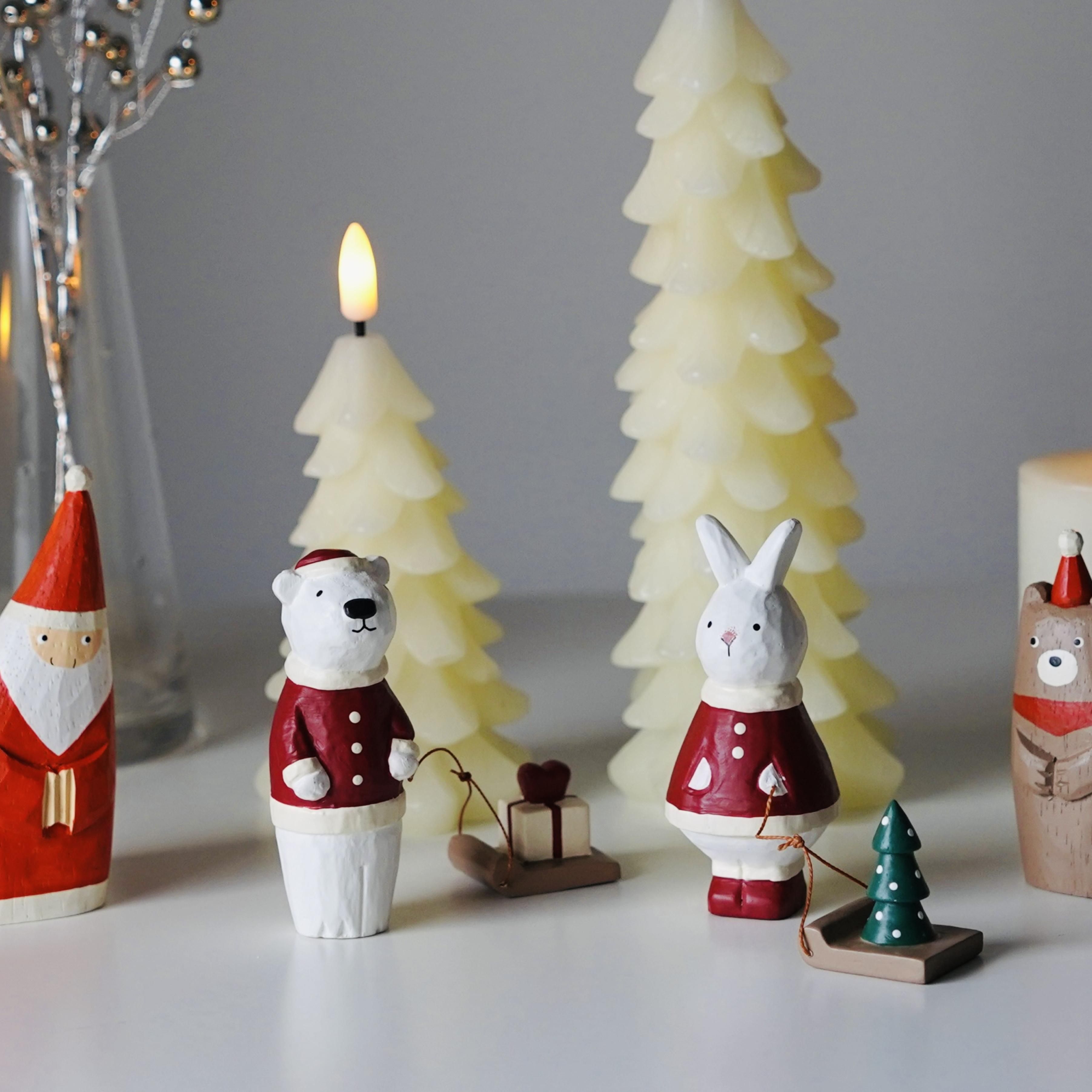 ぽれぽれ動物 polepole animal  T-Lab. ティーラボ  動物置物　木彫り クリスマスツリー ヨウル オブジェ1