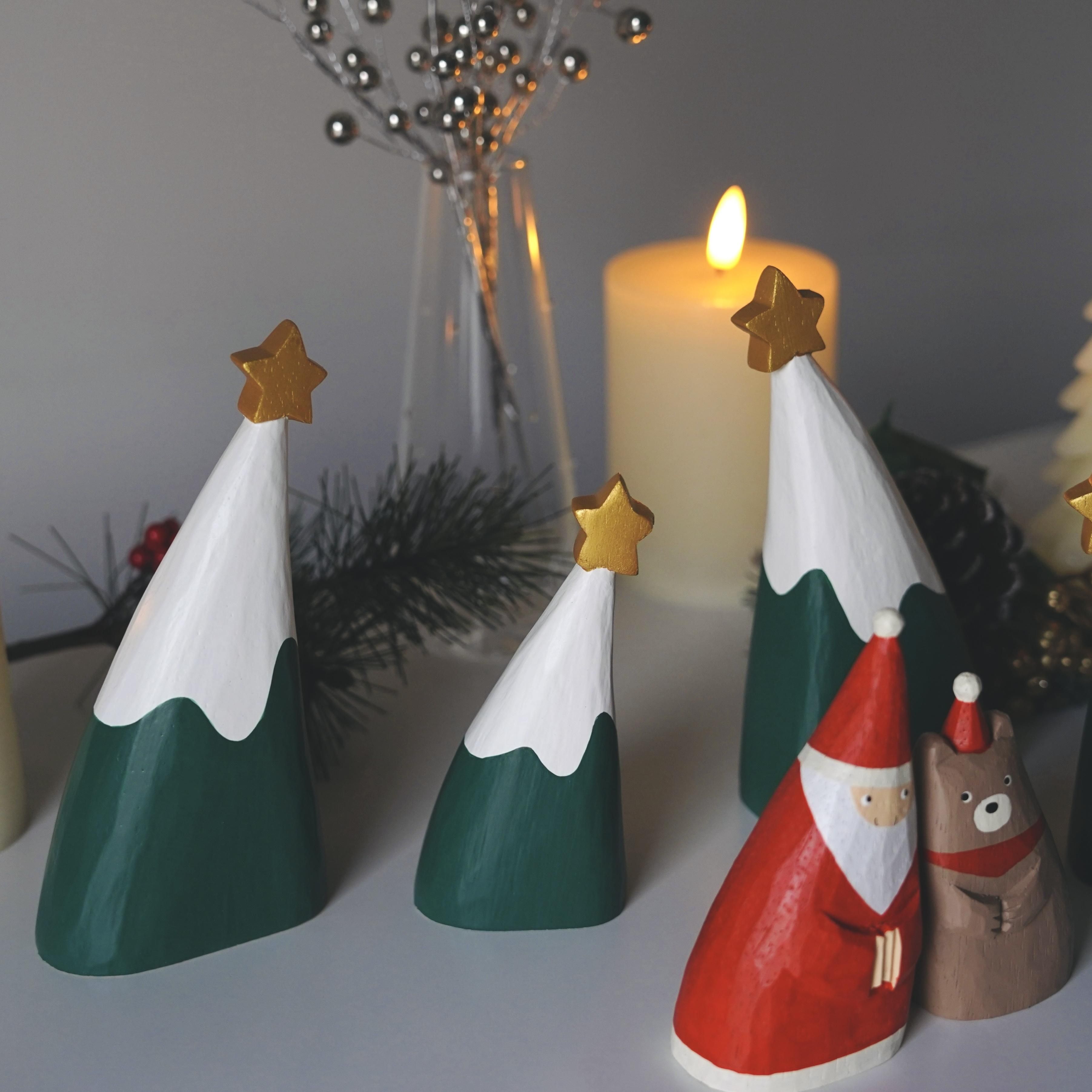 ぽれぽれ動物  よりそいツリー クリスマスツリー ヨウル polepole animal  T-Lab. ティーラボ  動物置物 木彫り オブジェ1