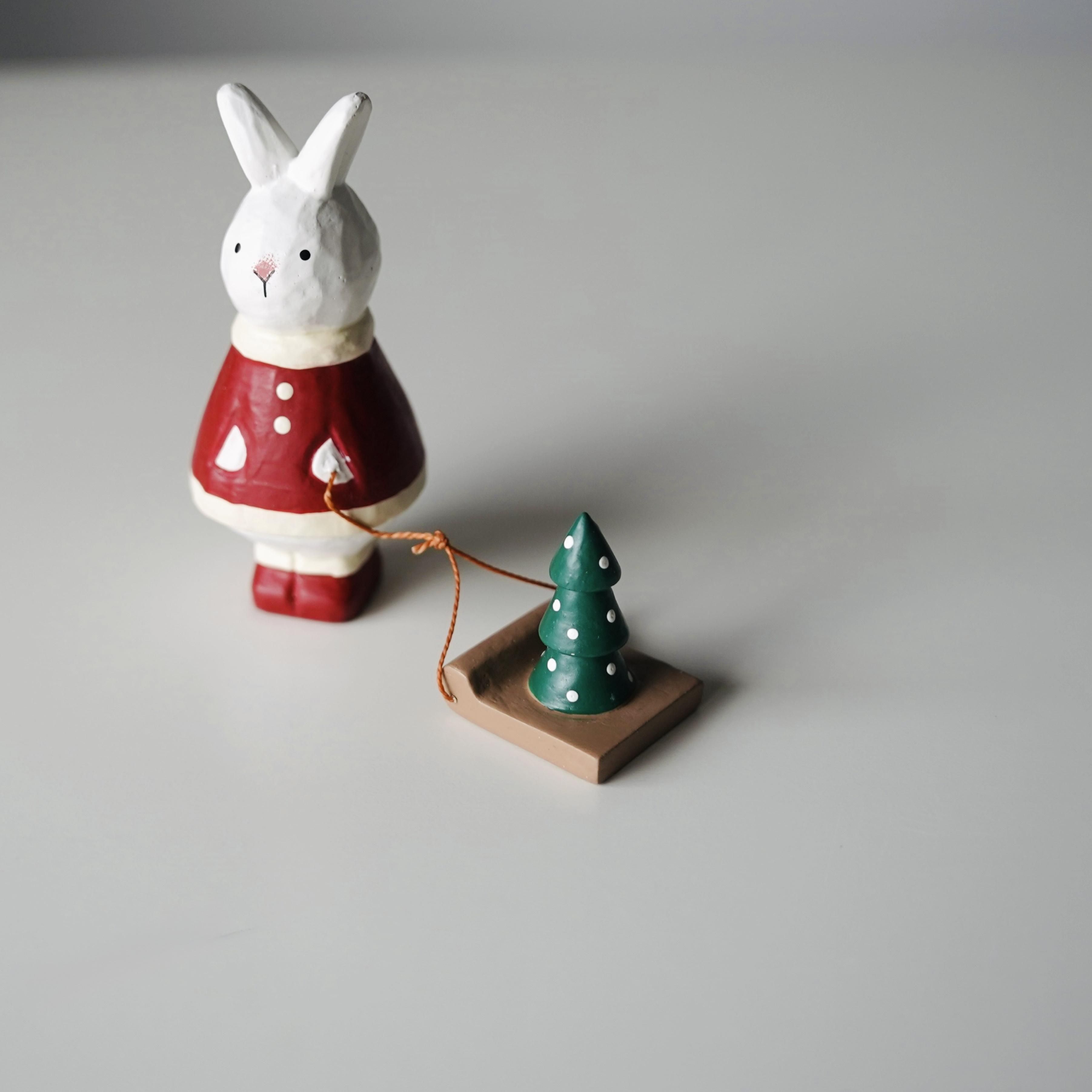 ぽれぽれ動物 polepole animal  T-Lab. ティーラボ  動物置物　木彫り クリスマスツリー ヨウル オブジェ1