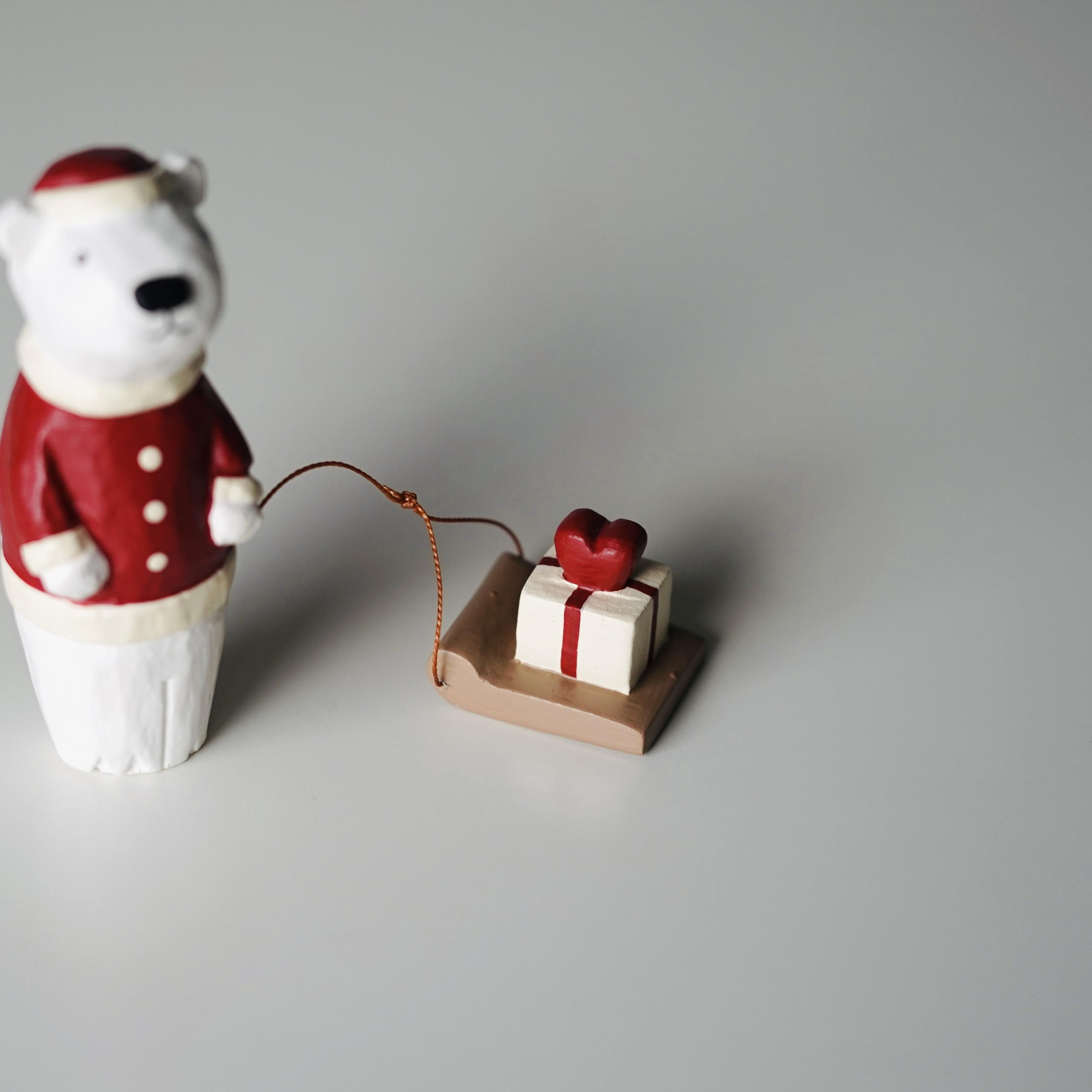 ぽれぽれ動物 polepole animal  T-Lab. ティーラボ  動物置物　木彫り クリスマスツリー ヨウル オブジェ1