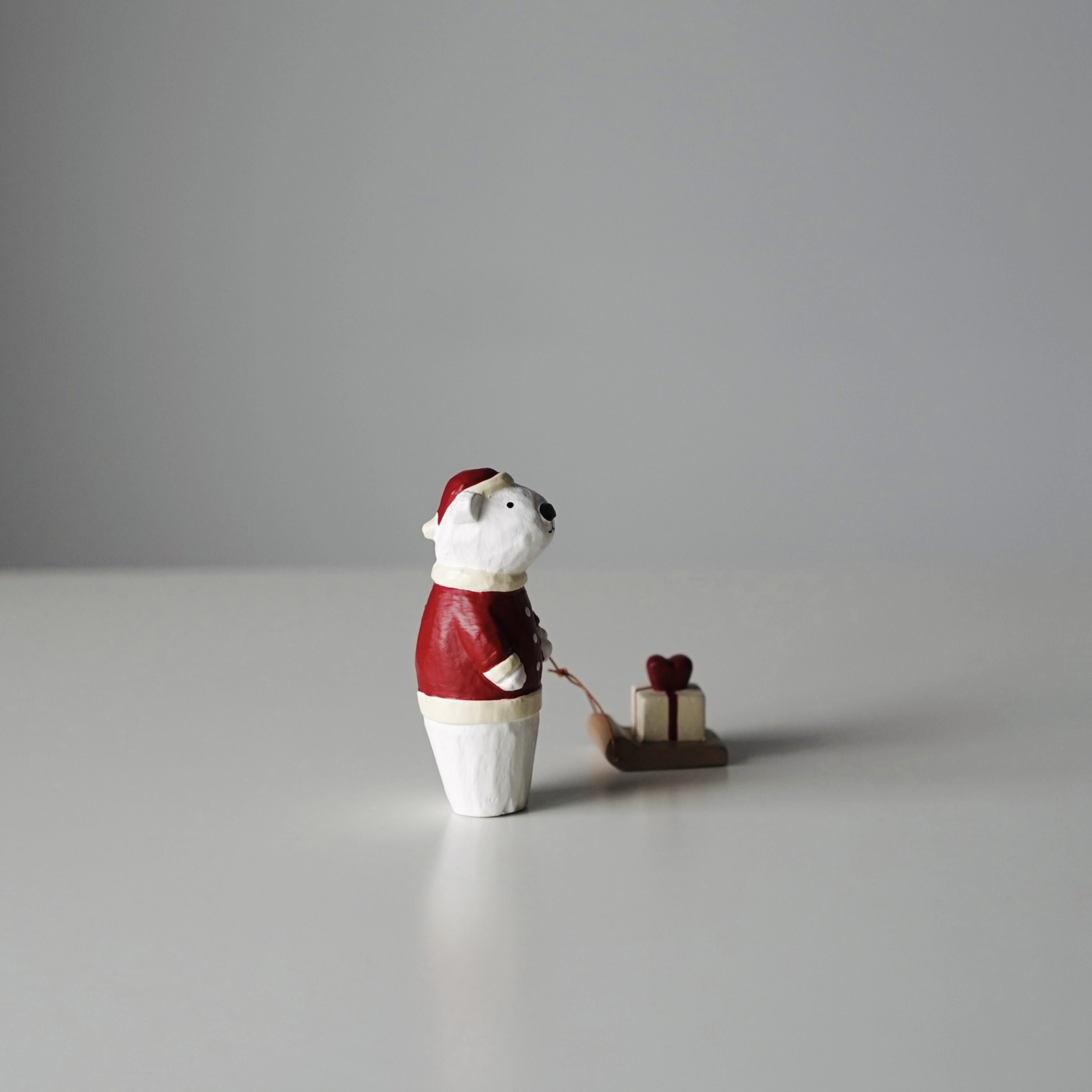 ぽれぽれ動物 polepole animal  T-Lab. ティーラボ  動物置物　木彫り クリスマスツリー ヨウル オブジェ1