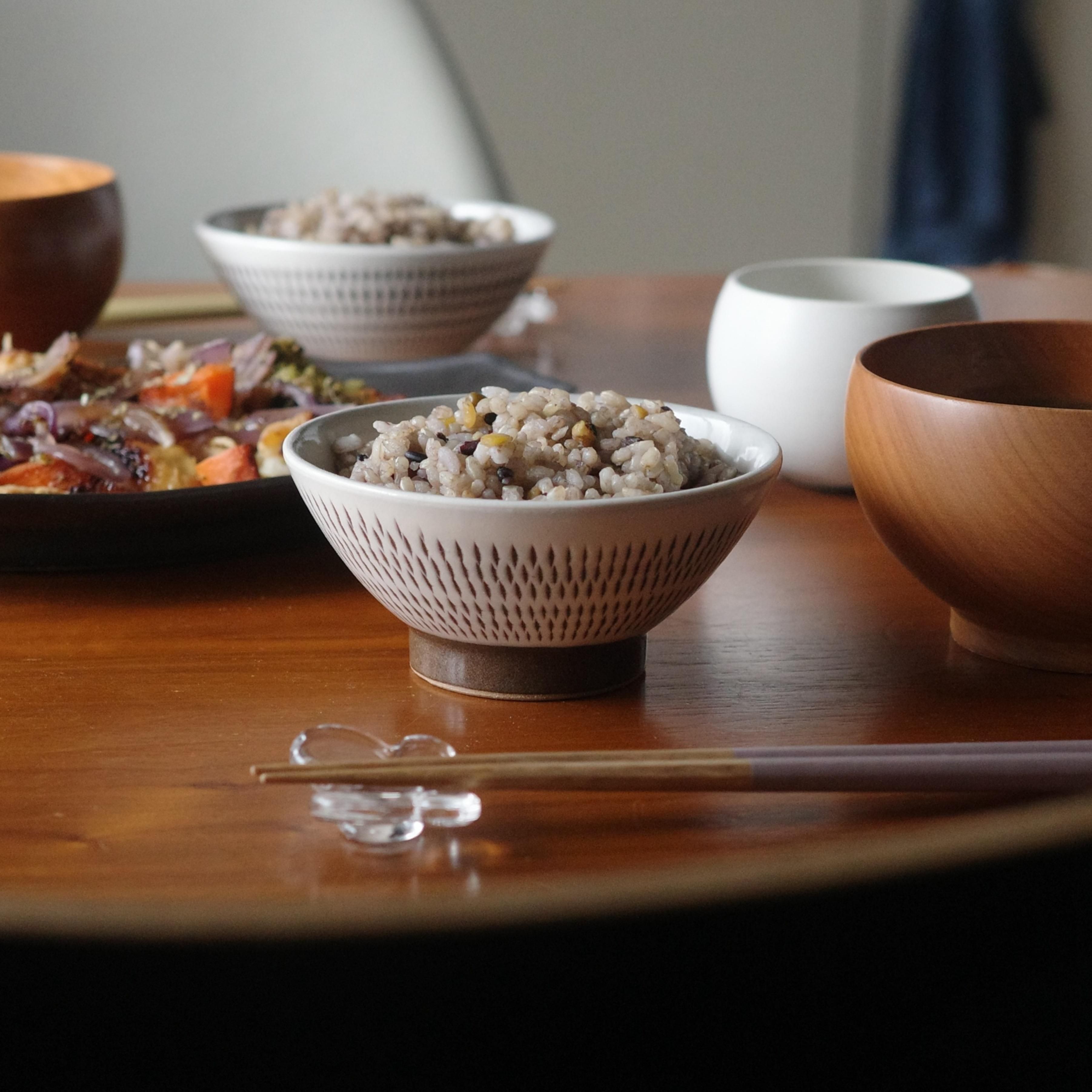 とびかんな 飛び鉋  民藝 飯碗 お茶碗 宝山窯 小石原焼 