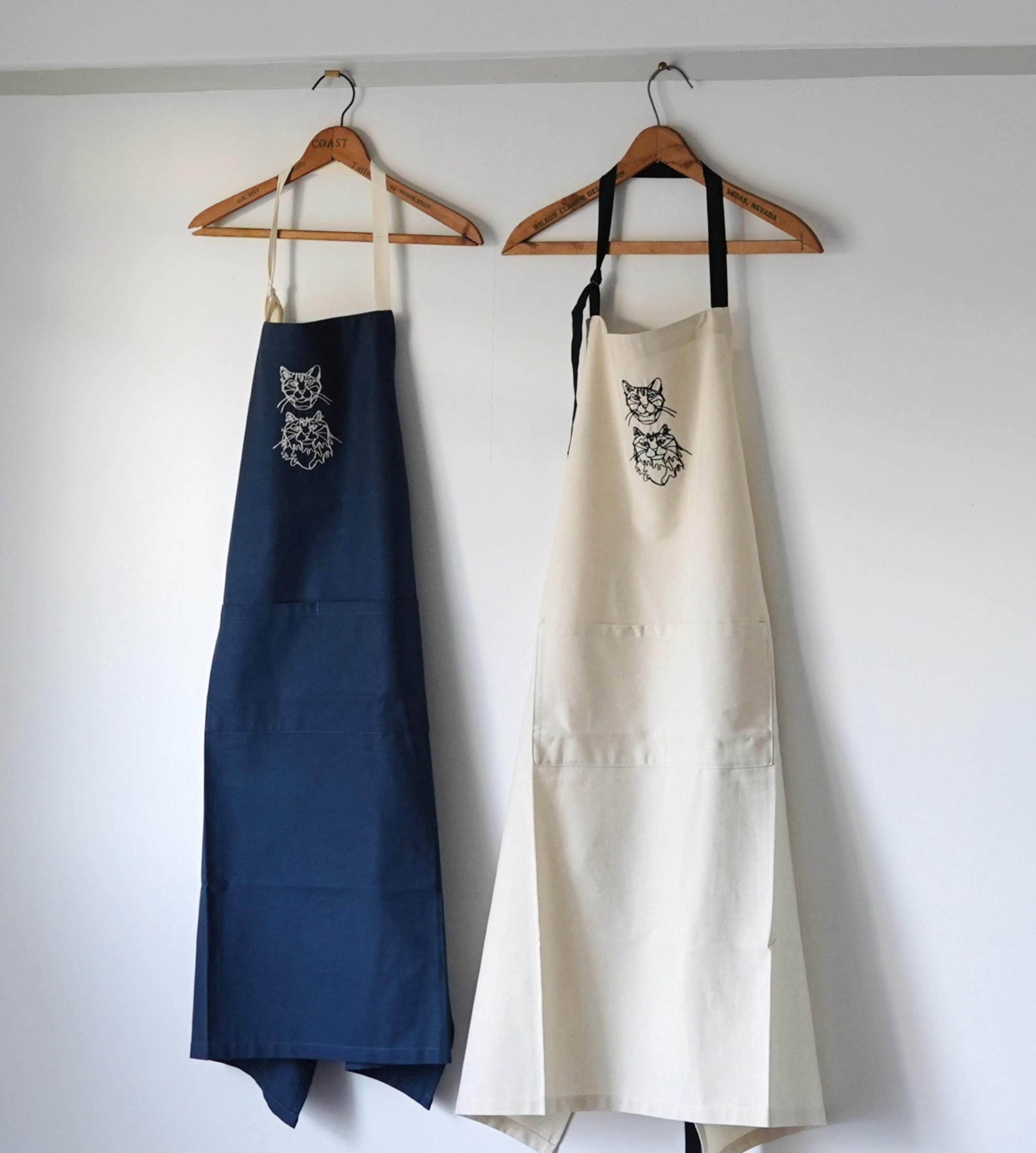  小川学 ワイヤーアート HAyU ハユ エプロン刺繍エプロン 猫