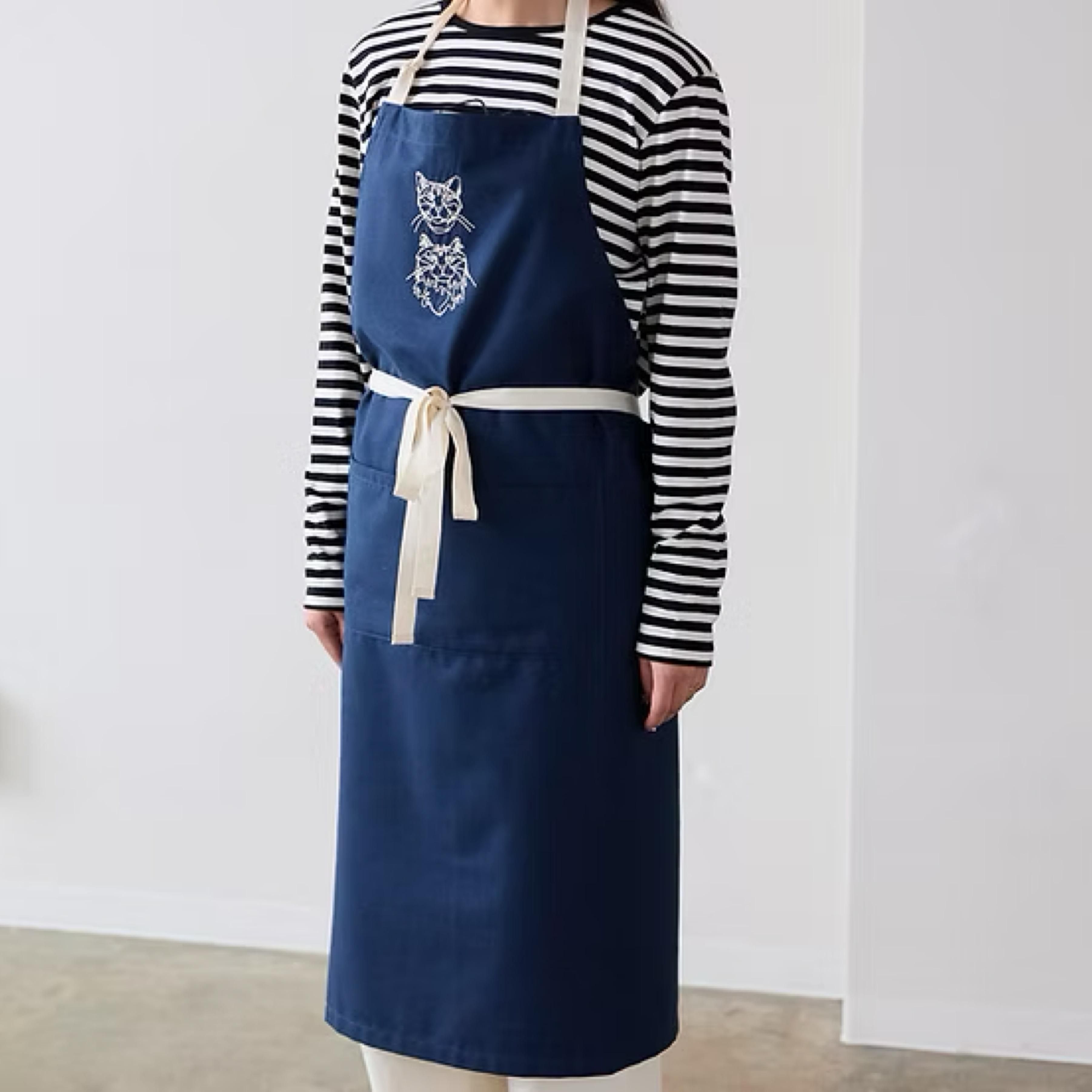  小川学 ワイヤーアート HAyU ハユ エプロン刺繍エプロン 猫