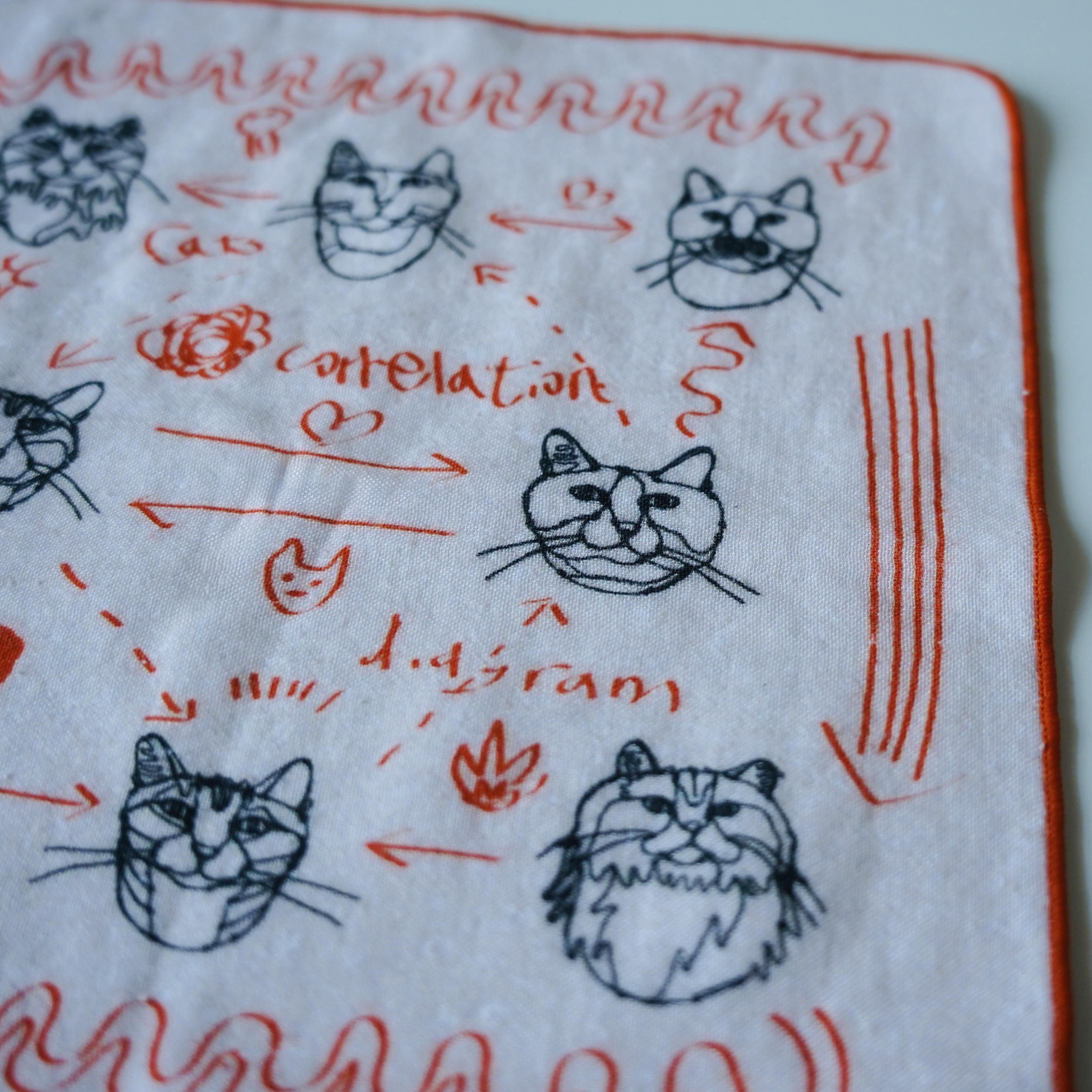  小川学 ワイヤーアート HAyU ハユ ジャガード タオル ハンカチ  猫ハンカチ 犬 