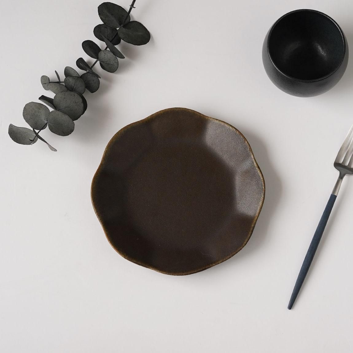 錆陶花器 錆鉄釉花器 - わより