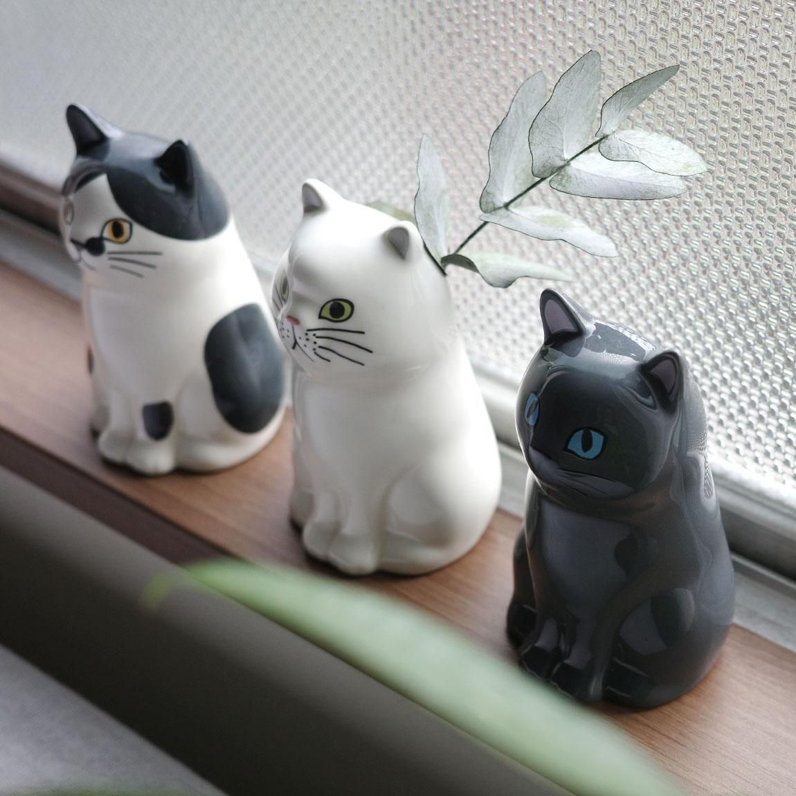 フラワーベース | 一輪挿し | 猫 | ペンスタンド | ペルシャ | クロ