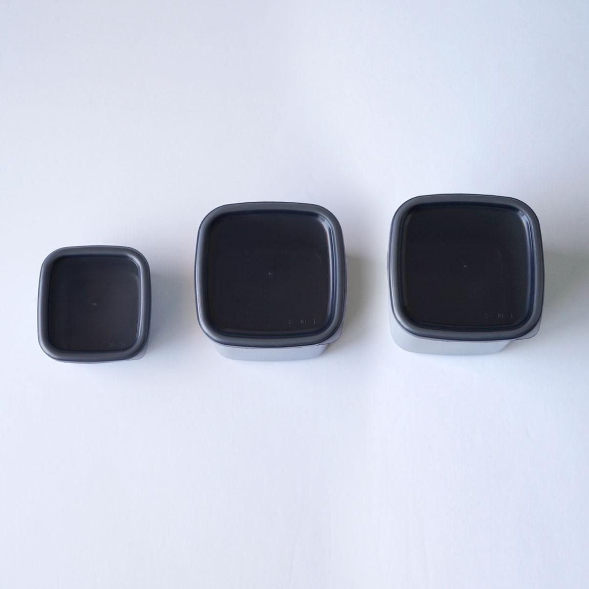 野田琺瑯 保存容器 +Gray(プラスグレー) スクウェア シール蓋付 ［全3