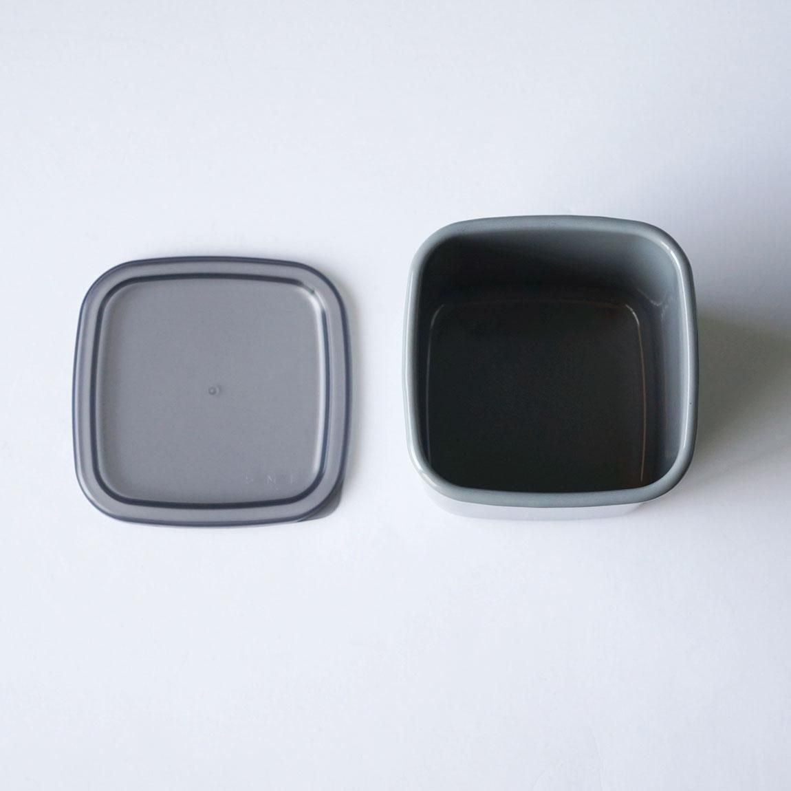 野田琺瑯 保存容器 +Gray(プラスグレー) スクウェア シール蓋付 ［全3