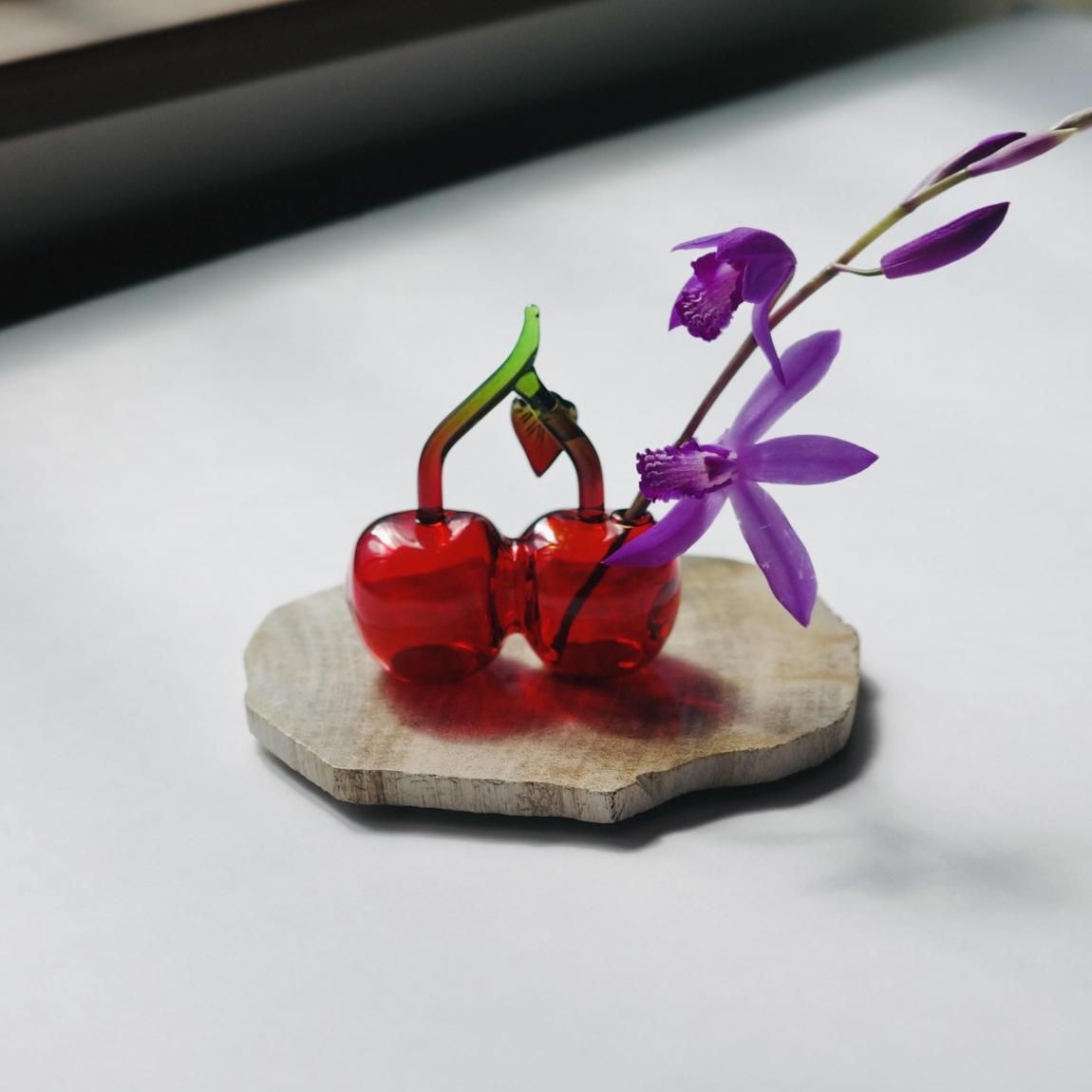 【tomo】バッチフラワー クランベリー ブラックカラント 8個セット DECO フルーツ ガラスベース | 花器 一輪挿し - Anchor Bridge