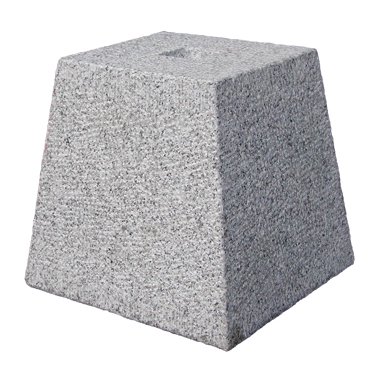御影石 束石 白 180×248×235mm 6寸 ビシャン 角 - 御影石 建築石材の