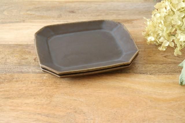 錆釉｜八角ケーキ皿｜陶器｜古谷製陶所｜和食器通販｜うちる｜和食器の