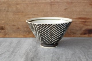 茶碗　ヘリンボーン　ブラウン　陶器　ORIME　波佐見焼商品画像
