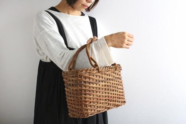 青森あけび蔓細工】あけびかごバッグ｜小判ホラ編み【A】｜和