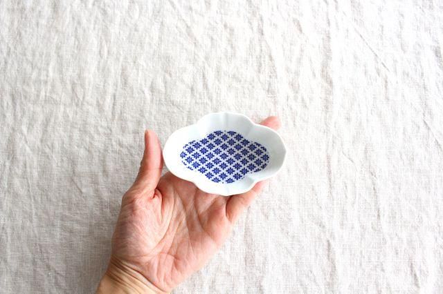 古印判型紙摺り 竹に虎図 木瓜形深皿