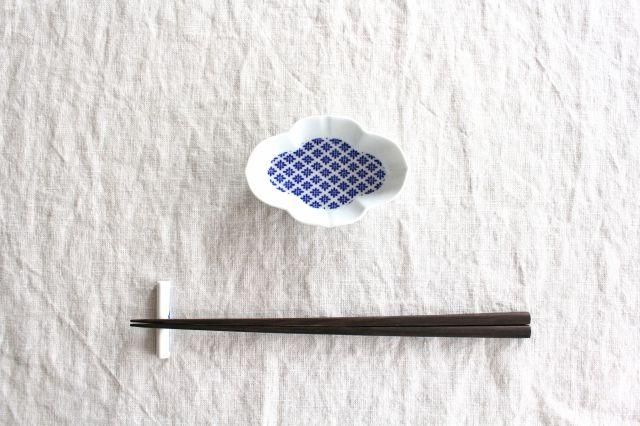 古印判型紙摺り 竹に虎図 木瓜形深皿