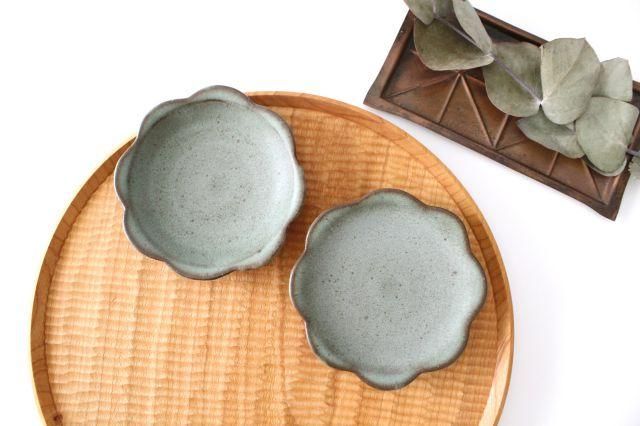 骨董 小鉢 花型 輪花 銀 グリーン 皿 レア ボウル 2枚 骨董 小鉢 花型 輪花 銀 グリーン 皿 レア ボウル 2枚