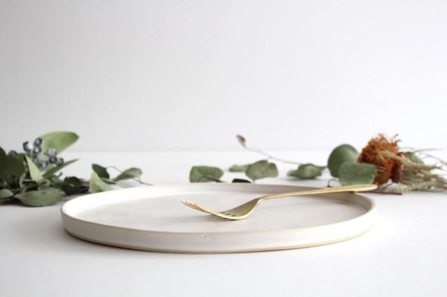 平皿｜24cm｜白｜陶器｜直井真奈美｜和食器通販｜うちる｜和食器の皿